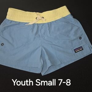 Patagonia Light Blue and Pale Yellow Kids' Shorts